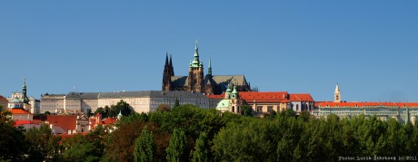 Pražský hrad, pohled z mostu Legií